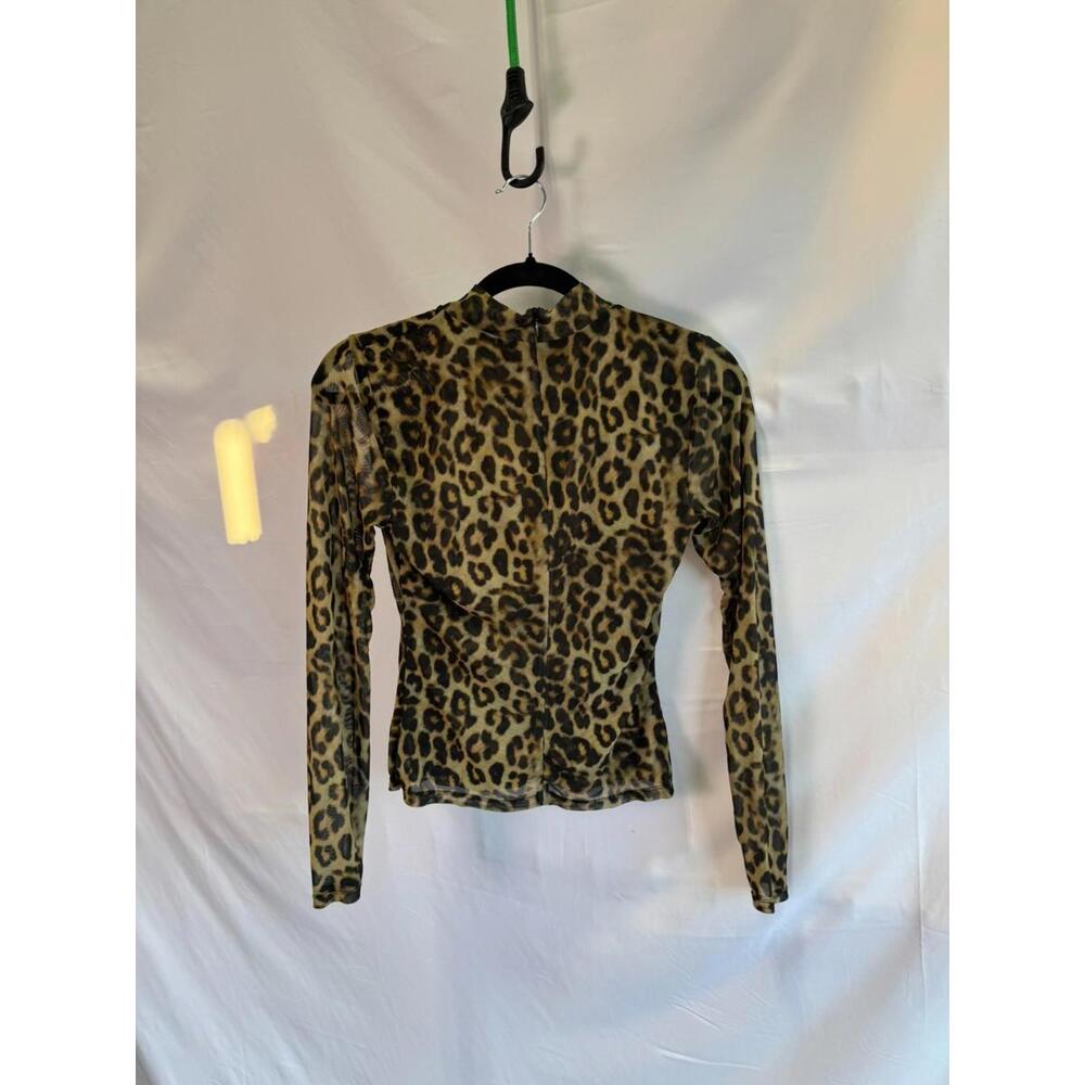 Ronny Kobo x RTR  Leopard Print Mesh Top Size S